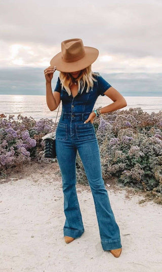 Stylish Denim Cowgirl Jumpsuit