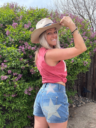 Cowgirl Star Denim Shorts