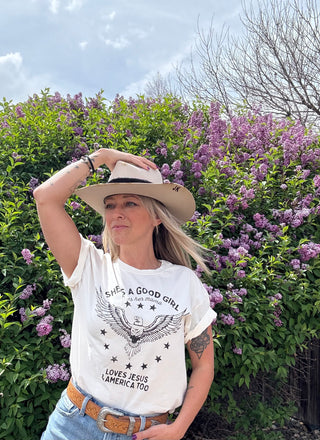 She's A Good Girl Mineral Washed Graphic Top