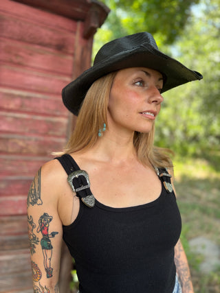 Ribbed Western Buckle Bodysuit