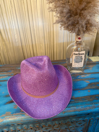 Sequin Cowboy Hat with Suede String
