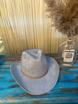 Sequin Cowboy Hat with Suede String