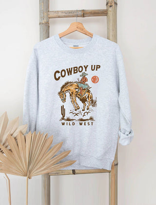 Cowboy Up Wild West Letter Printed Sweatshirt