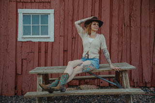 Crochet Button Down V-Neck Top