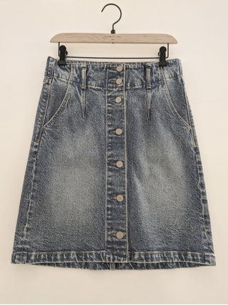 Denim Button Down Mini Skirt