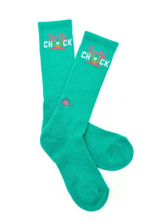 Lucky Chuck Teal Cowboy Boot Socks