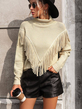 Cowgirl Fringe Turtleneck Sweater