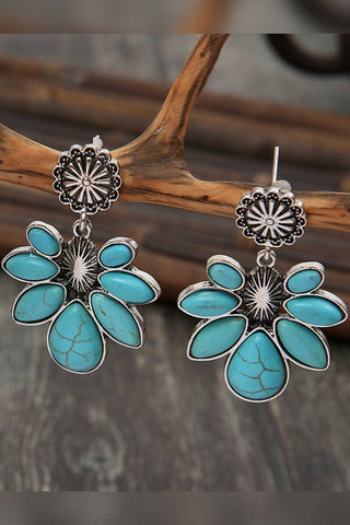 Turquoise Flower Drop Earrings