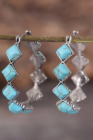 Diamond Turquoise Ring Earrings