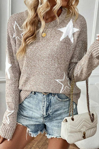 Star Jacquard Knitting Sweater