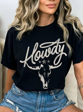 Howdy Cow Skull Graphic T-shirts