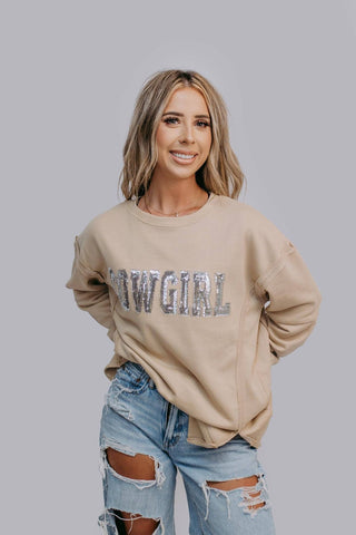 Cowgirl Sequin and Beaded Sweatshirt