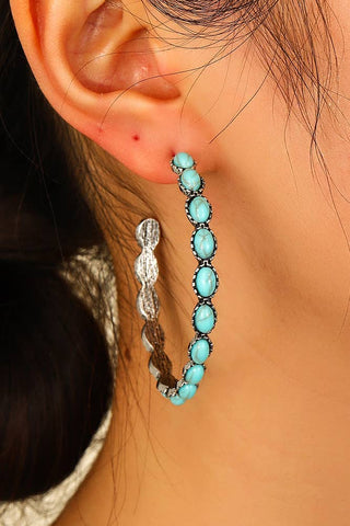 Turquoise Round Earrings