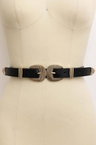 Double Buckle Western Style Belt