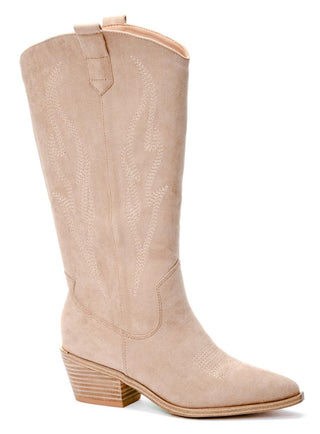 Sand Faux Suede Cowboy Boots by Corky's