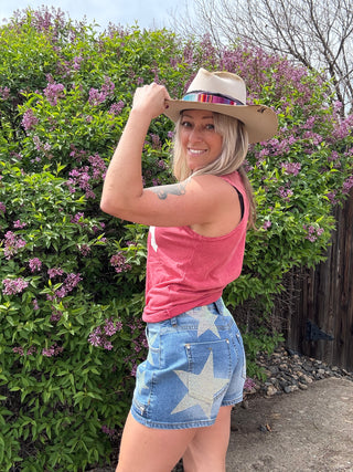 Cowgirl Star Denim Shorts