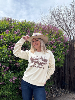 Checking Out Graphic Sweatshirt
