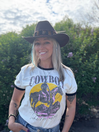 Cowboy Take Me Away Ringer Graphic T-Shirt