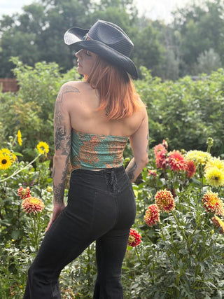 Paisley Satin Bandana Tube Top