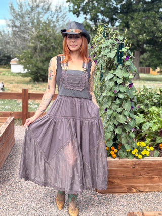 Lace Embroidered Overall Maxi Dress