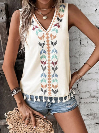 Sleeveless Western Fringe Tank