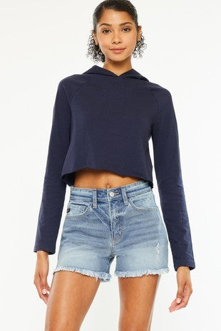 High Rise Frayed Shorts