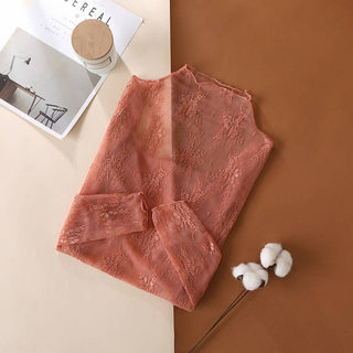 Long Sleeves Lace See-Through Layering Top