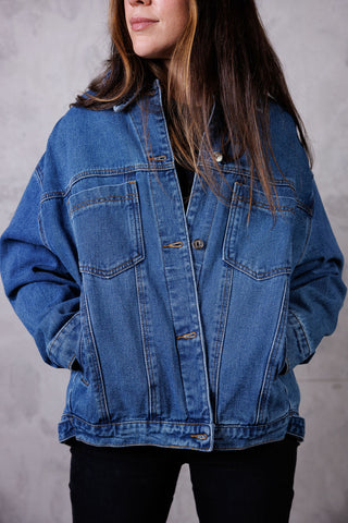 Denim Button Down Oversized Jacket