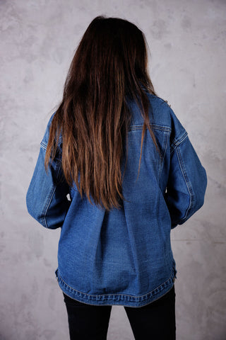 Denim Button Down Oversized Jacket