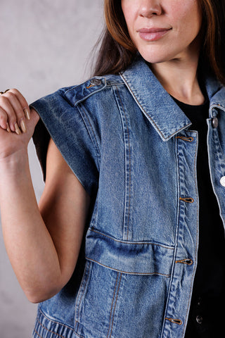 Denim Strong Shoulder Vest