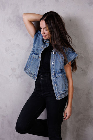 Denim Strong Shoulder Vest