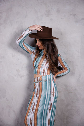 Cowgirl Boho Off the Shoulder Serape with Skirt