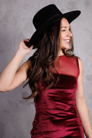 Cowgirl Burgundy Velvet Dress