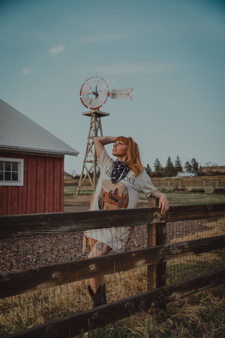 Western Wild Soul Print T Shirt Dress