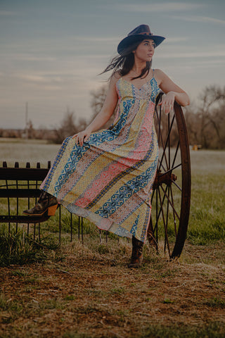 Boho V-Neck Sexy Halter Print Swing Dress