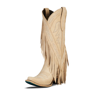 Senita Falls Handmade Cowboy Boots in Bone