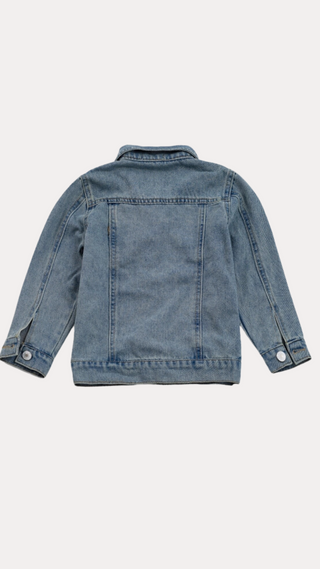 Kids Pearl Studded Jean Jacket