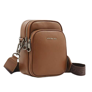 Leather Shoulder Crossbody Bag | Brown
