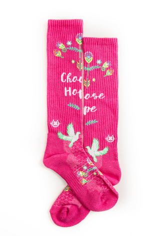 Choose Hope Hot Pink Cowboy Boot Socks