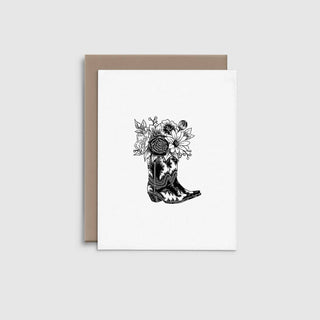 Cowboy Boots with Flowers Greeting Card