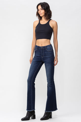 Dark Wash High Rise Flare Jeans