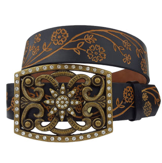 Western-Inspired Belt with Buckle | Black