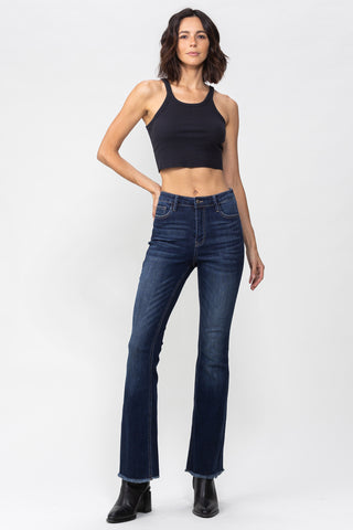 Dark Wash High Rise Flare Jeans